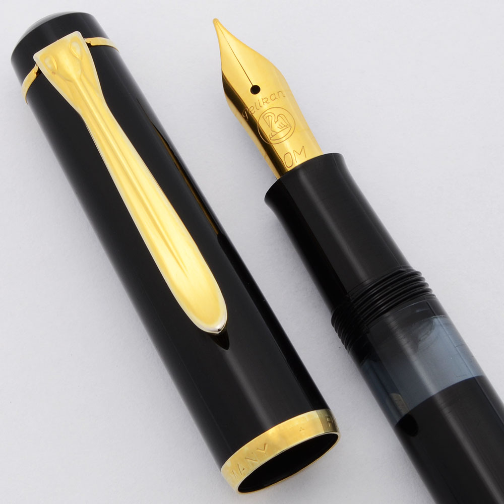 Pelikan MC120 Deluxe Fountain Pen - Black, Gold Trim, OM & 1.0mm